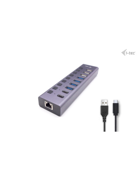i-tec USB-A/USB-C Charging HUB 9port with LAN + Power Adapter 60 W