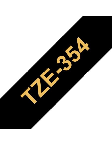 Brother TZE-354 nastro per etichettatrice Oro su nero