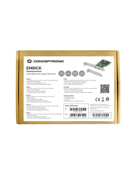 Conceptronic EMRICK08G scheda di interfaccia e adattatore Interno USB 3.2 Gen 2 (3.1 Gen 2)