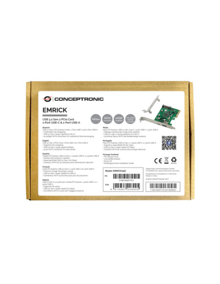 Conceptronic EMRICK09G scheda di interfaccia e adattatore Interno USB 3.2 Gen 2 (3.1 Gen 2)