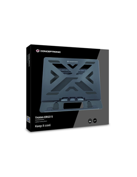 Conceptronic ERGO Laptop Cooling Stand Supporto per computer portatile Nero 39,6 cm (15.6")