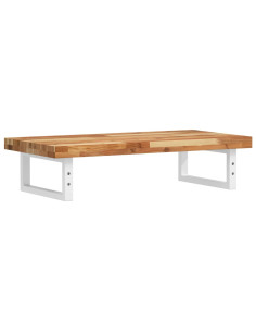 Ripiano a Parete per Lavabo in Acciaio e Massello di Acacia