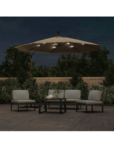 Ombrellone a Sbalzo con LED e Palo in Acciaio 300 cm Talpa