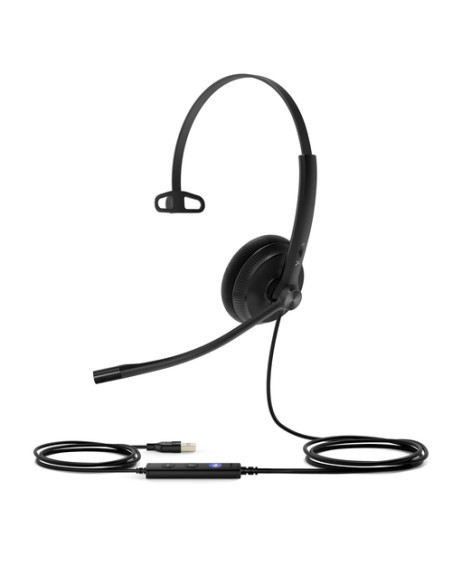 Yealink UH34 Lite Mono Teams Auricolare Cablato A Padiglione Ufficio USB tipo A Nero
