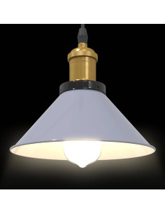 Lampada Sospensione Regolabile E27 Grigio Lucido Ø22 cm Metallo