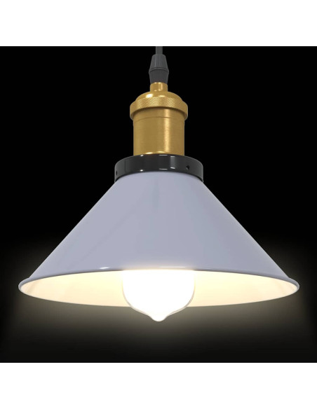 Lampada Sospensione Regolabile E27 Grigio Lucido Ø22 cm Metallo