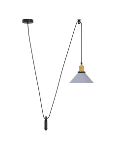 Lampada Sospensione Regolabile E27 Grigio Lucido Ø22 cm Metallo 2
