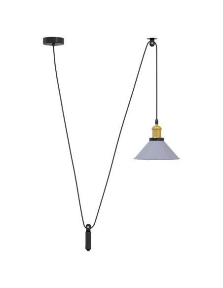 Lampada Sospensione Regolabile E27 Grigio Lucido Ø22 cm Metallo
