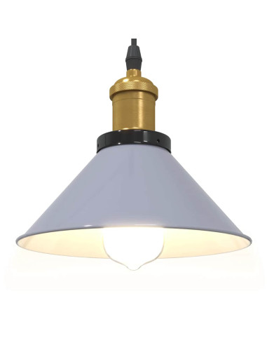Lampada Sospensione Regolabile E27 Grigio Lucido Ø22 cm Metallo