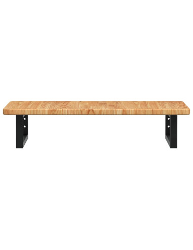 Ripiano a Parete per Lavabo in Acciaio e Massello di Rovere