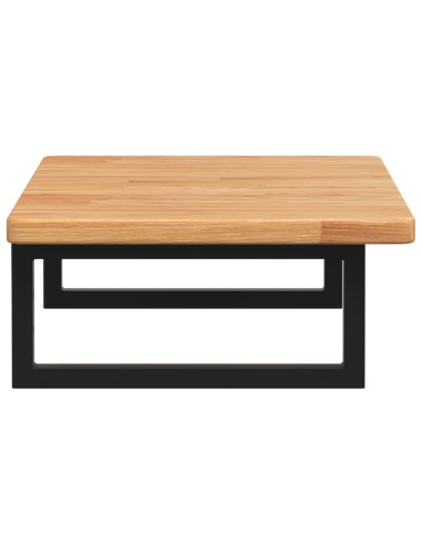 Ripiano a Parete per Lavabo in Acciaio e Massello di Rovere