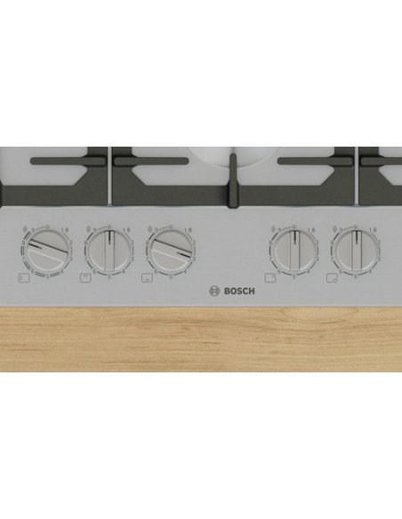 Bosch Serie 6 PCS7A5I90 , Piano cottura a gas, 75 cm, Acciaio inox