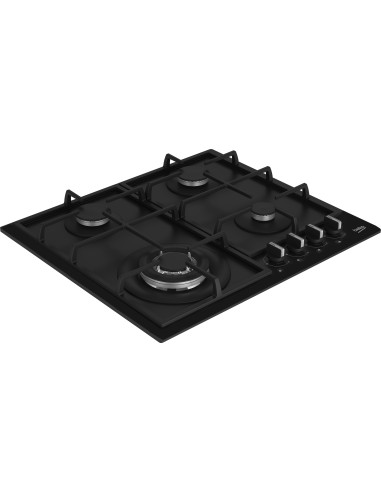 Beko HIYG 64225 SBO piano cottura Nero Da incasso 60 cm Gas 4 Fornello(i)