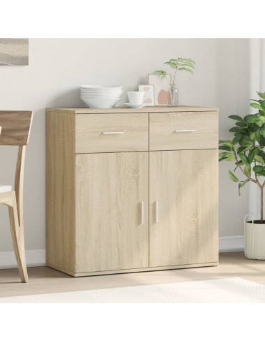 Credenza Rovere Sonoma 79x38x80 cm in Legno Multistrato