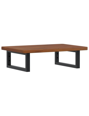 Ripiano a Parete per Lavabo in Acciaio e Massello di Rovere