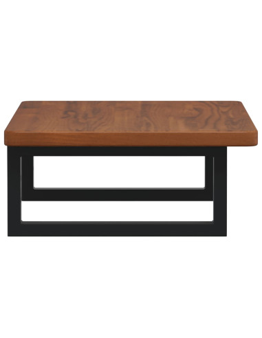 Ripiano a Parete per Lavabo in Acciaio e Massello di Rovere