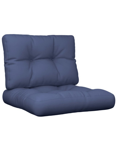 Cuscini per Pallet 2 pz Blu Marino in Tessuto