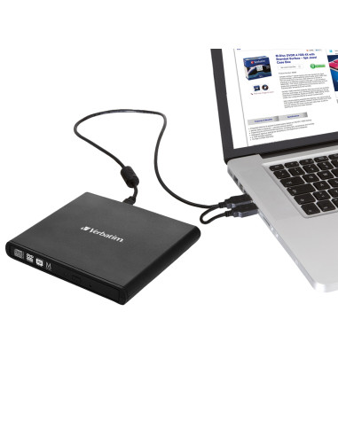 Verbatim Slimline CD/DVD lettore di disco ottico DVD-RW Nero