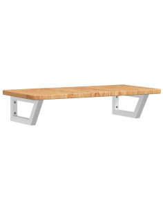 Ripiano a Parete per Lavabo in Acciaio e Massello di Rovere 2