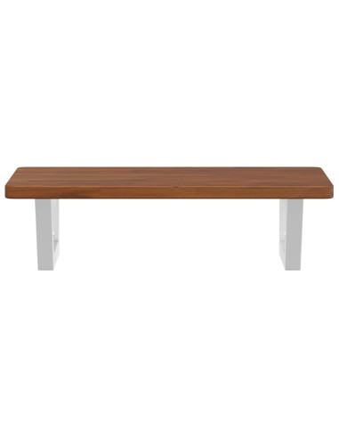 Ripiano a Parete per Lavabo in Acciaio e Massello di Rovere