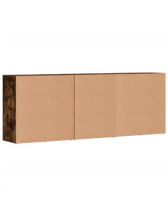 Credenze 3 pz Rovere Fumo in Legno Multistrato