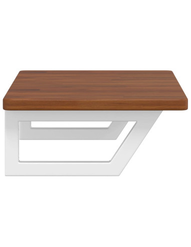 Ripiano a Parete per Lavabo in Acciaio e Massello di Rovere