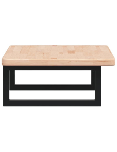 Ripiano a Parete per Lavabo in Acciaio e Massello di Rovere