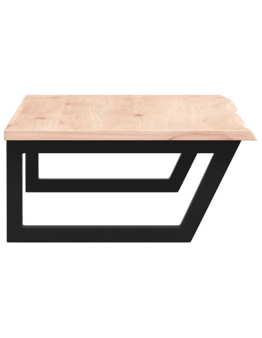 Ripiano a Parete per Lavabo in Acciaio e Massello di Rovere