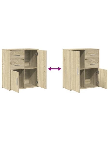 Credenze 2 pz Rovere Sonoma 60x31x70 cm in Legno Multistrato