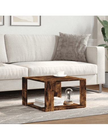 Tavolino Salotto Rovere Fumo 51,5x51,5x30cm Legno Multistrato