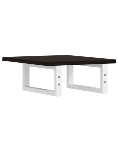 Ripiano a Parete per Lavabo in Acciaio e Massello di Rovere