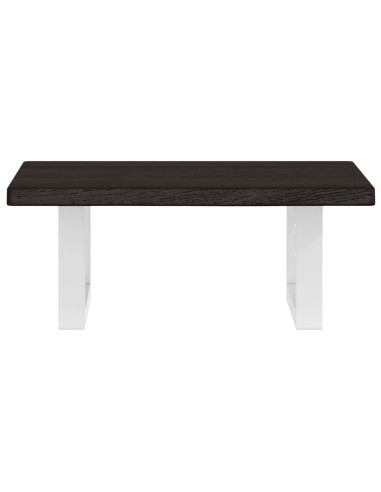 Ripiano a Parete per Lavabo in Acciaio e Massello di Rovere