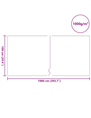 Tessuto per Laghetti Grigio 1 x 10 m Poliestere e Cotone