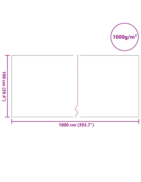 Tessuto per Laghetti Grigio 1 x 10 m Poliestere e Cotone