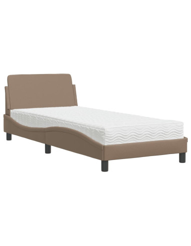 Letto con Materasso Cappuccino 90x190 cm Similpelle