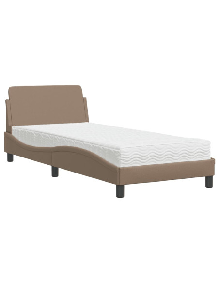 Letto con Materasso Cappuccino 90x190 cm Similpelle