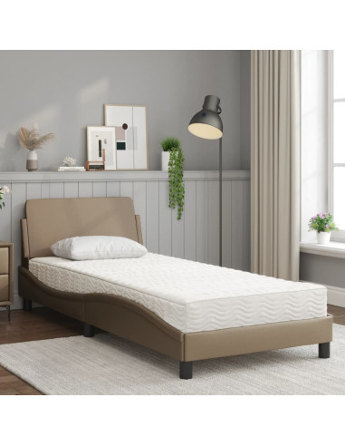 Letto con Materasso Cappuccino 90x190 cm Similpelle