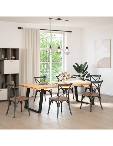 Gambe Tavolo Pranzo a U 2 pz Nero 90x(72-73) cm Acciaio