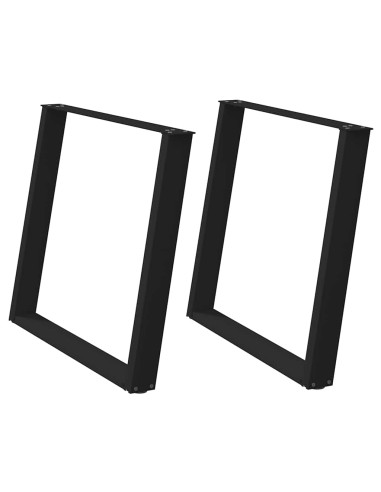 Gambe Tavolo Pranzo a U 2 pz Nero 90x(72-73) cm Acciaio