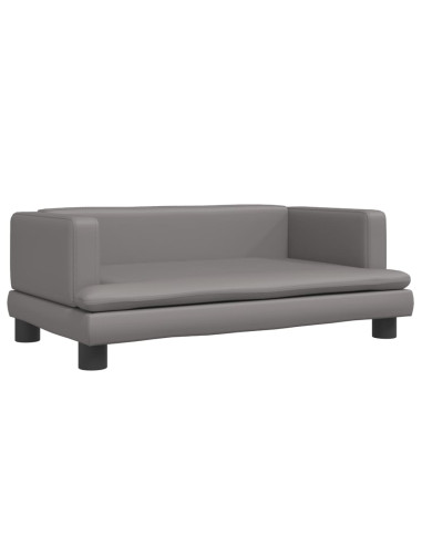 Divano per Bambini Grigio 80x45x30 cm in Similpelle