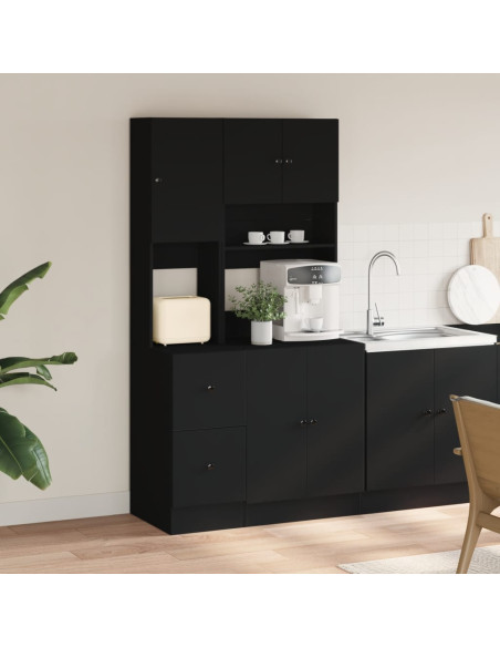 Mobile da Cucina Nero 95x50x180 cm Legno Multistrato