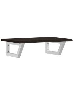 Ripiano a Parete per Lavabo in Acciaio e Massello di Rovere 2