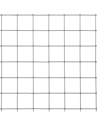 Recinzione in Rete per Pollaio in Acciaio e PVC 25x1 m Grigia