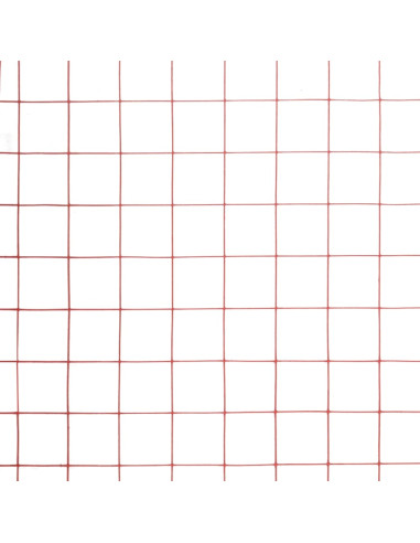 Recinzione in Rete per Pollaio in Acciaio e PVC 25x0,5 m Rossa