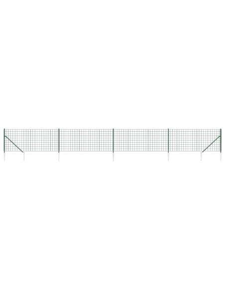 Recinzione Metallica con Picchetti Ancoraggio Verde 0,8x10 m