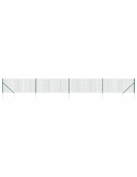 Recinzione Metallica con Picchetti Ancoraggio Verde 1,1x10 m