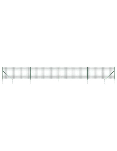 Recinzione Metallica con Picchetti Ancoraggio Verde 1x10 m