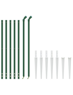 Recinzione Metallica con Picchetti Ancoraggio Verde 1x10 m 2