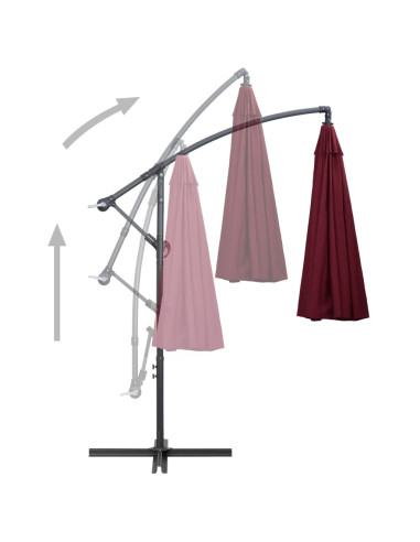 Ombrellone a Sbalzo Bordò 3 m Palo in Alluminio