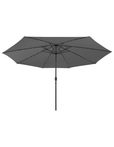 Ombrellone da Esterni con LED e Palo in Metallo 400cm Antracite